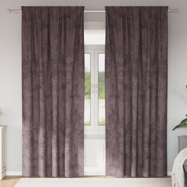 vidaXL Βελούδινες Κουρτίνες 2 τμχ. Καφέ 260x140cm Βελούδο
