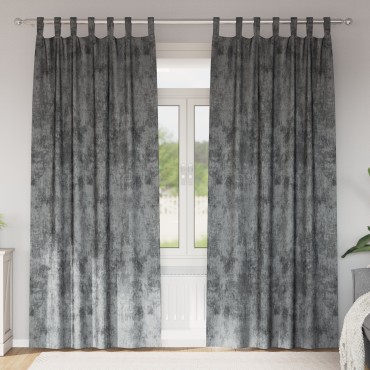 vidaXL Βελούδινες Κουρτίνες 2 τμχ. Γκρι 225x140cm Βελούδο