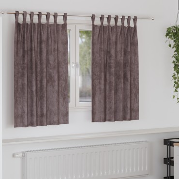 vidaXL Βελούδινες Κουρτίνες 2 τμχ. Καφέ 140x140cm Βελούδο