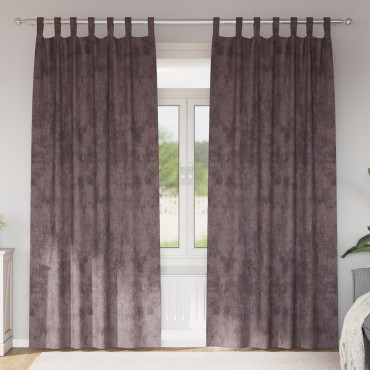 vidaXL κουρτίνες 2 τεμ με θηλιές Καφέ 245x140cm