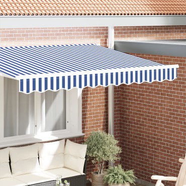 vidaXL Τέντα Valance της για σκελετό 2.5 μ Μπλε και Λευκή 2.3x0.2 μ