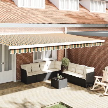 vidaXL Tέντα Valance για πλαίσιο 5 μ Πράσινη και Κίτρινη 4.8 x 0.2 μ