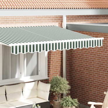 vidaXL Tέντα Valance για πλαίσιο 3 μ Πράσινη και Λευκή 2.8 x 0.2 μ
