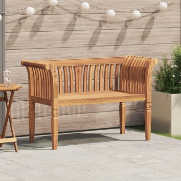 vidaXL Πάγκος Κήπου 127.5x52x80cm Μασίφ Ξύλο Teak