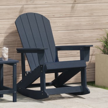 vidaXL Καθιστική Καρέκλα Ροκ Adirondack Σκούρο μπλε HDPE 92x73,5x92cm 1 τεμ.