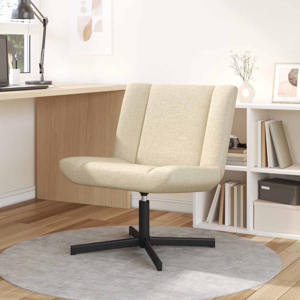 vidaXL Περιστρεφόμενη καρέκλα Κρεμ 63x75x76cm ύφασμα