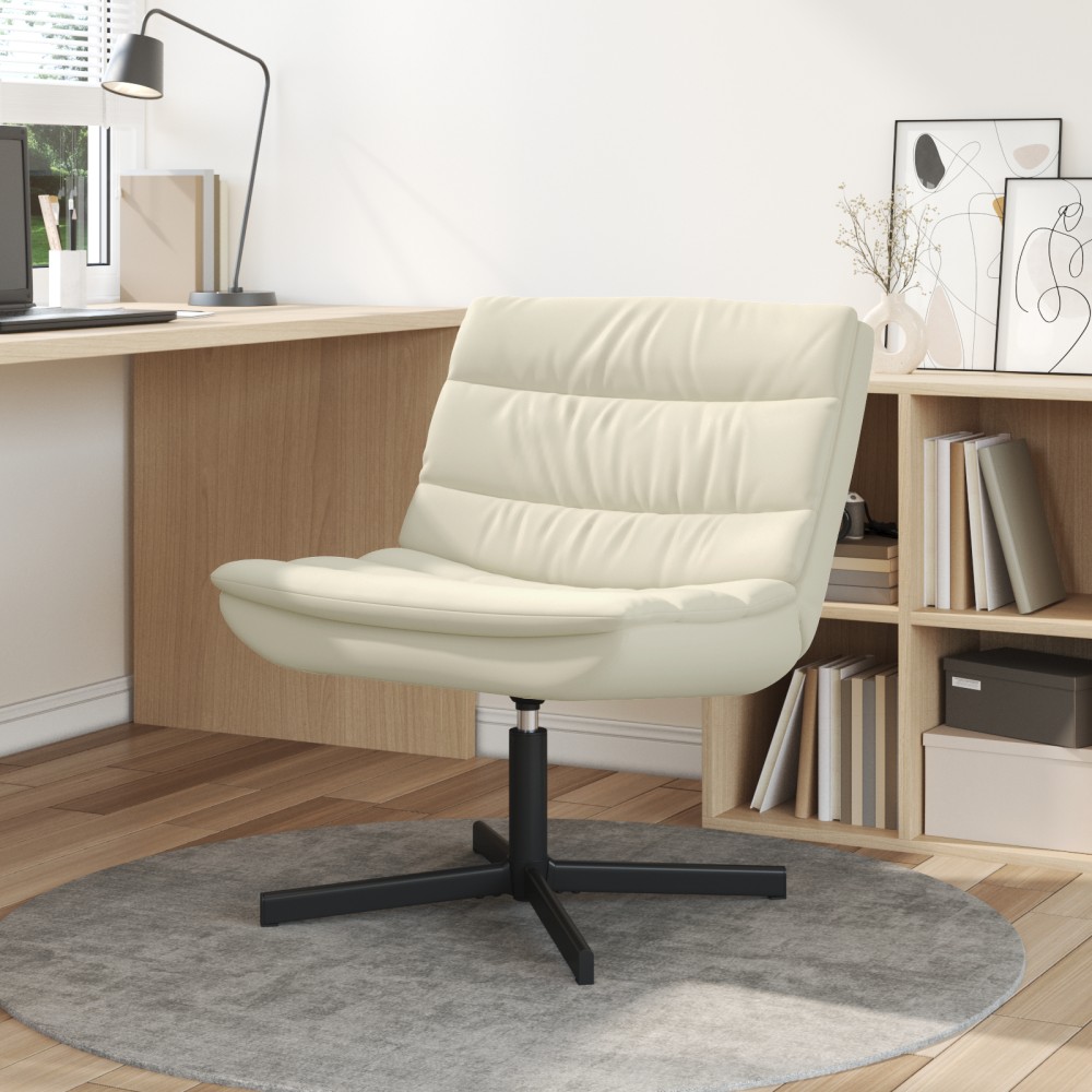 vidaXL Περιστρεφόμενη καρέκλα Κρεμ 63x75x76cm Τεχνητό Δέρμα