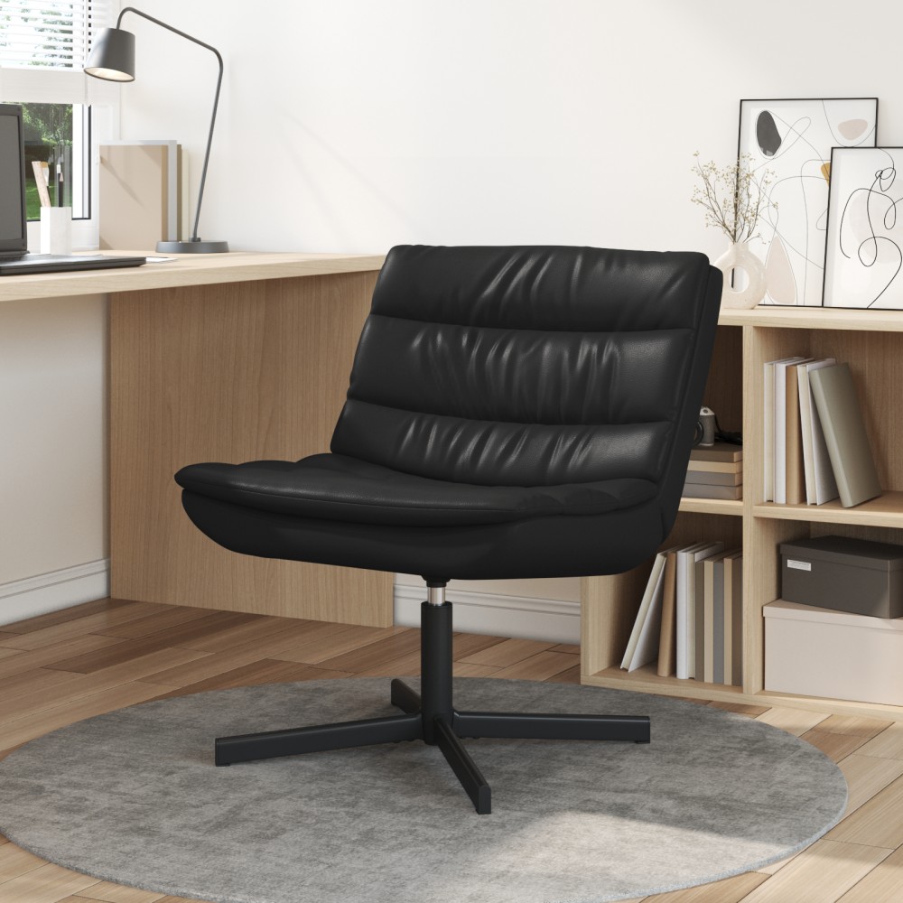 vidaXL Περιστρεφόμενη καρέκλα Μαύρο 63x75x76cm Λαμπερό PU
