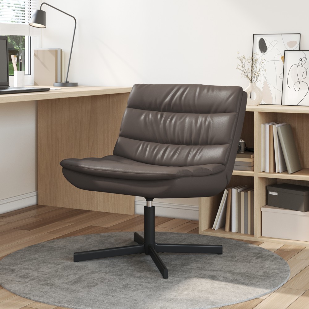 vidaXL Περιστρεφόμενη καρέκλα Καφέ 63x75x76cm Λαμπερό PU