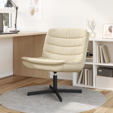 vidaXL Περιστρεφόμενη καρέκλα Κρεμ 63x75x76cm ύφασμα