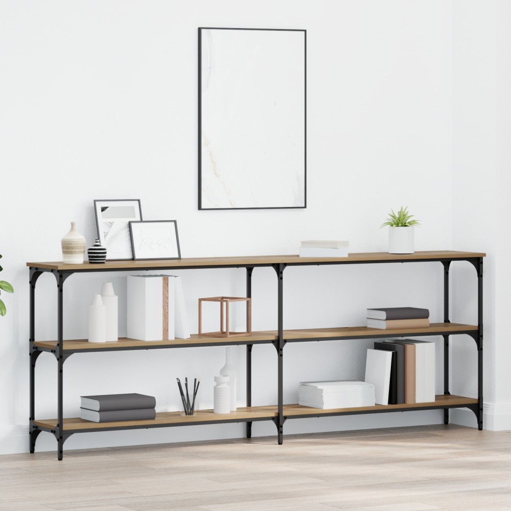 vidaXL Τραπέζι Κονσόλας Ξύλο Δρυός 200x29x75cm Σχεδιασμένο Ξύλο 1 τεμ.