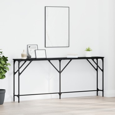 vidaXL Τραπέζι Κονσόλας Μαύρης Δρυός 180x23x75cm Κατασκευασμένο Ξύλο 1 τεμ.