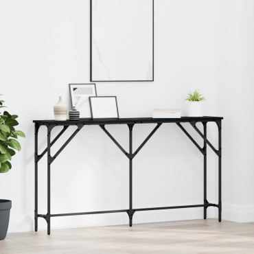 vidaXL Τραπέζι Κονσόλας Μαύρη Δρυς 140x23x75cm Κατασκευασμένο Ξύλο 1 τεμ.
