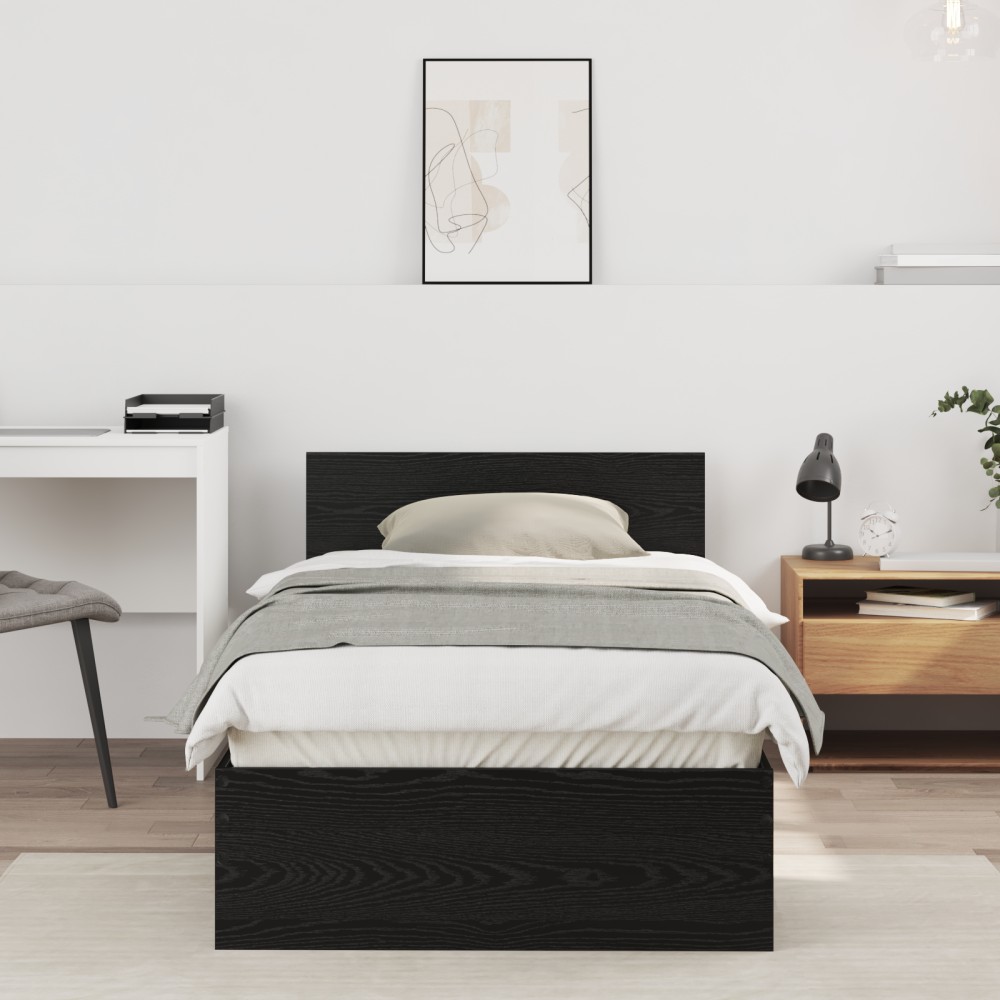 vidaXL Κρεβάτι Μαύρου Δρυός 90x190 εκ. Επεξεργασμένο Ξύλο