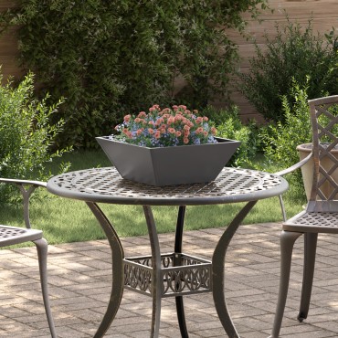 vidaXL Μεταλλική Γλάστρα Μαύρη Μέταλλο 40 x 40 x 15 cm Γλάστρες