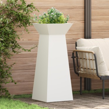 vidaXL Βάση Φυτών Λευκή Μέταλλο 40 x 40 x 101 εκ. Διακοσμητικά Ένθετα