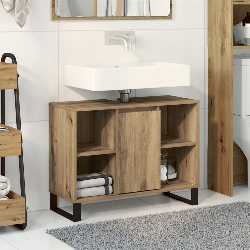 vidaXL Artisan Oak Vanity Artisan Oak Επεξεργασμένο ξύλο Μέτριο