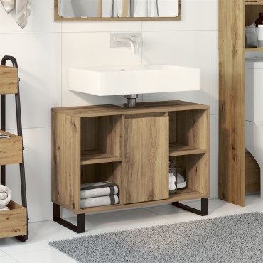 vidaXL Artisan Oak Vanity Artisan Oak Επεξεργασμένο ξύλο Μέτριο