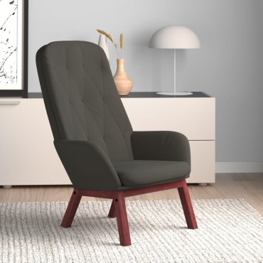 vidaXL Πολυθρόνα Relax Σκούρο Γκρι Βελούδινη 70x77x98cm 1 τεμ.