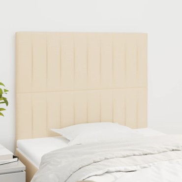 vidaXL Κεφαλάρια Κρεβατιού 2 τεμ. Κρεμ 80x5x78/88cm Υφασμάτινο