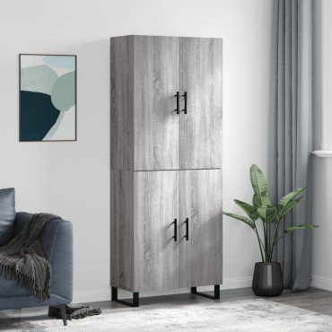 vidaXL Ντουλάπι Γκρι Sonoma 69,5x34x180cm Επεξεργασμένο Ξύλο 1 τεμ.