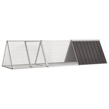 vidaXL Κλουβί Κουνελιών Ανθρακί 302,5x80,5x71 εκ Γαλβανισμένος Χάλυβας