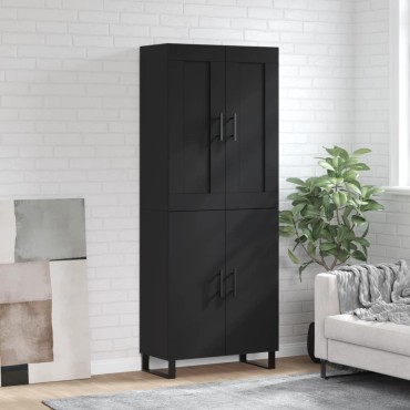 vidaXL Ντουλάπι Μαύρο 69,5x34x180cm από Επεξεργασμένο Ξύλο 1 τεμ.