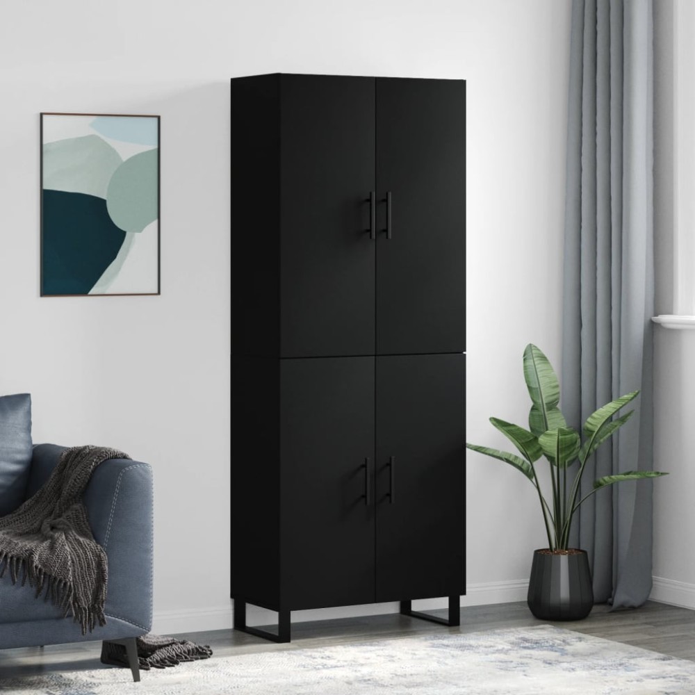 vidaXL Ντουλάπι Μαύρο 69,5x34x180cm από Επεξεργασμένο Ξύλο 1 τεμ.