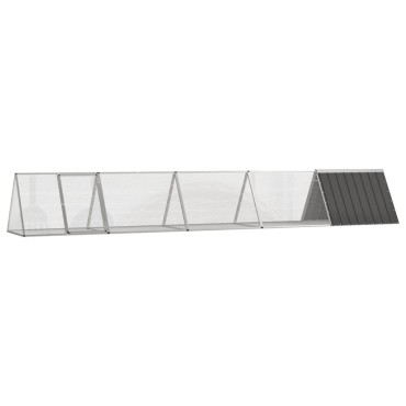 vidaXL Κλουβί Κουνελιών Ανθρακί 504,5x80,5x71 εκ Γαλβανισμένος Χάλυβας