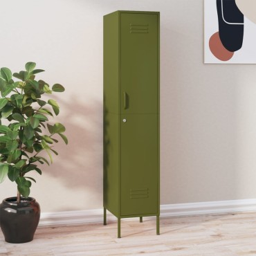 vidaXL Φοριαμός Πράσινο Λαδί 35x46x180cm από Ατσάλι 1 τεμ.