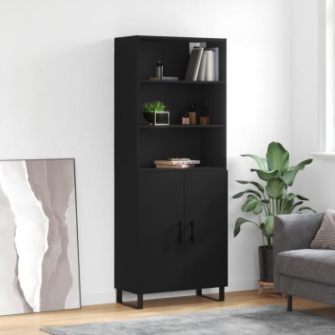vidaXL Ντουλάπι Μαύρο 69,5x34x180cm από Επεξεργασμένο Ξύλο 1 τεμ.