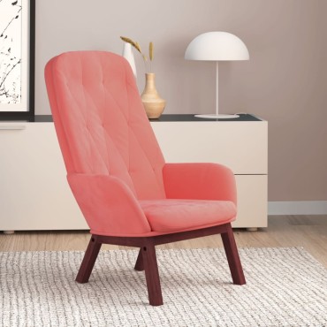 vidaXL Πολυθρόνα Relax Ροζ Βελούδινη 70x77x98cm 1 τεμ.