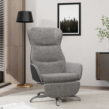 vidaXL Πολυθρόνα Relax ΑνοιχτόΓκρι από Συνθετικό Δέρμα με ένα Υποπόδιο 70x77x94cm 1 τεμ.