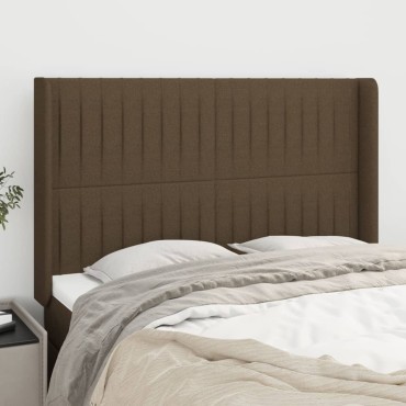 vidaXL Κεφαλάρι με Πτερύγια Σκούρο Καφέ 147x16x118/128cm Υφασμάτινο 1 τεμ.