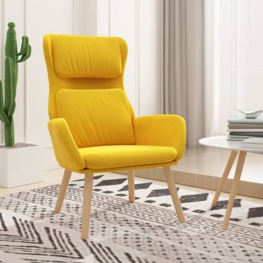 vidaXL Πολυθρόνα Relax Κίτρινο Μουσταρδί Βελούδινη 70x77x98cm 1 τεμ.