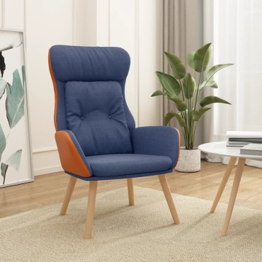 vidaXL Πολυθρόνα Relax Μπλε από Ύφασμα και PVC 70x77x94cm 1 τεμ.
