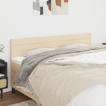 vidaXL Κεφαλάρια Κρεβατιού 2 τεμ. Κρεμ 80x5x78/88cm Υφασμάτινο