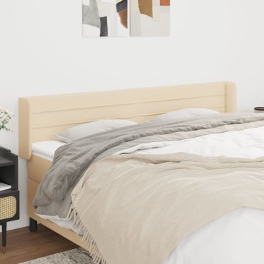 vidaXL Κεφαλάρι με Πτερύγια Κρεμ 163x16x78/88cm Υφασμάτινο 1 τεμ.