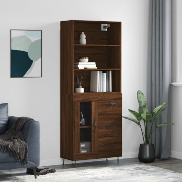 vidaXL Ντουλάπι Καφέ Δρυς 69,5x34x180cm από Επεξεργασμένο Ξύλο 1 τεμ.