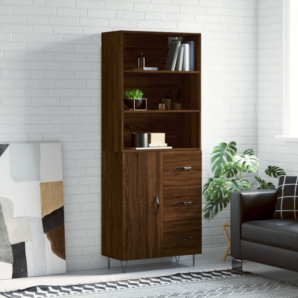 vidaXL Ντουλάπι Καφέ Δρυς 69,5x34x180cm από Επεξεργασμένο Ξύλο 1 τεμ.