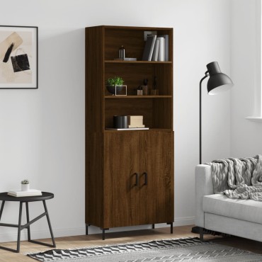 vidaXL Ντουλάπι Καφέ Δρυς 69,5x34x180cm από Επεξεργασμένο Ξύλο 1 τεμ.