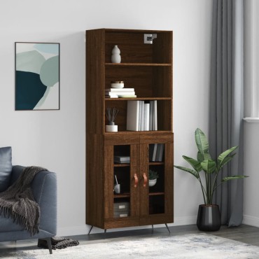 vidaXL Ντουλάπι Καφέ Δρυς 69,5x34x180cm από Επεξεργασμένο Ξύλο 1 τεμ.