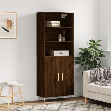 vidaXL Ντουλάπι Καφέ Δρυς 69,5x34x180cm από Επεξεργασμένο Ξύλο 1 τεμ.