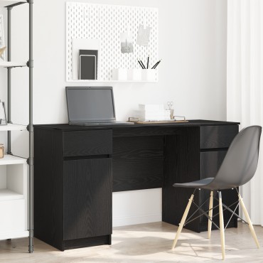 γραφείο vidaXL Μαύρο Δρυς 140x49x76cm Επεξεργασμένο ξύλο 1 τεμ.