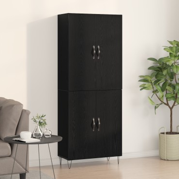 vidaXL Υψηλή Βαθμίδα Μαύρο Δρυς 69,5x34x180cm Επεξεργασμένο Ξύλο 1 τεμ.