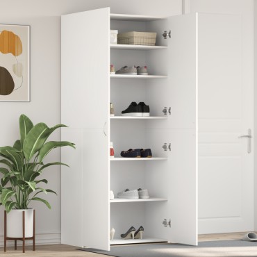vidaXL Ντουλάπι Υποδημάτων Λευκό 80x35.5x180cm Επεξεργασμένο Ξύλο