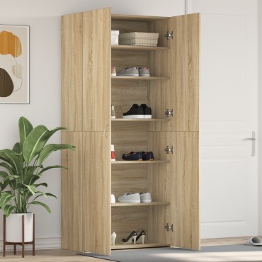 vidaXL Ντουλάπα Παπουτσιών Σονόμα 80x35,5x180cm Επεξεργασμένο Ξύλο