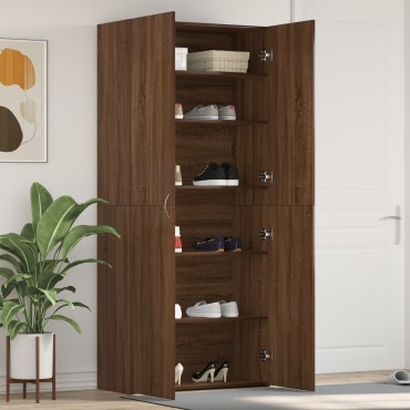 vidaXL Ντουλάπα Παπουτσιών Καφέ Δρυς 80x35,5x180cm Κατασκευασμένο ξύλο