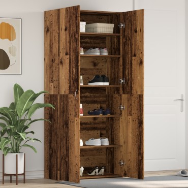 vidaXL Ντουλάπα Παπουτσιών Παλιού Ξύλου 80x35,5x180cm Μη κατεργασμένο ξύλο