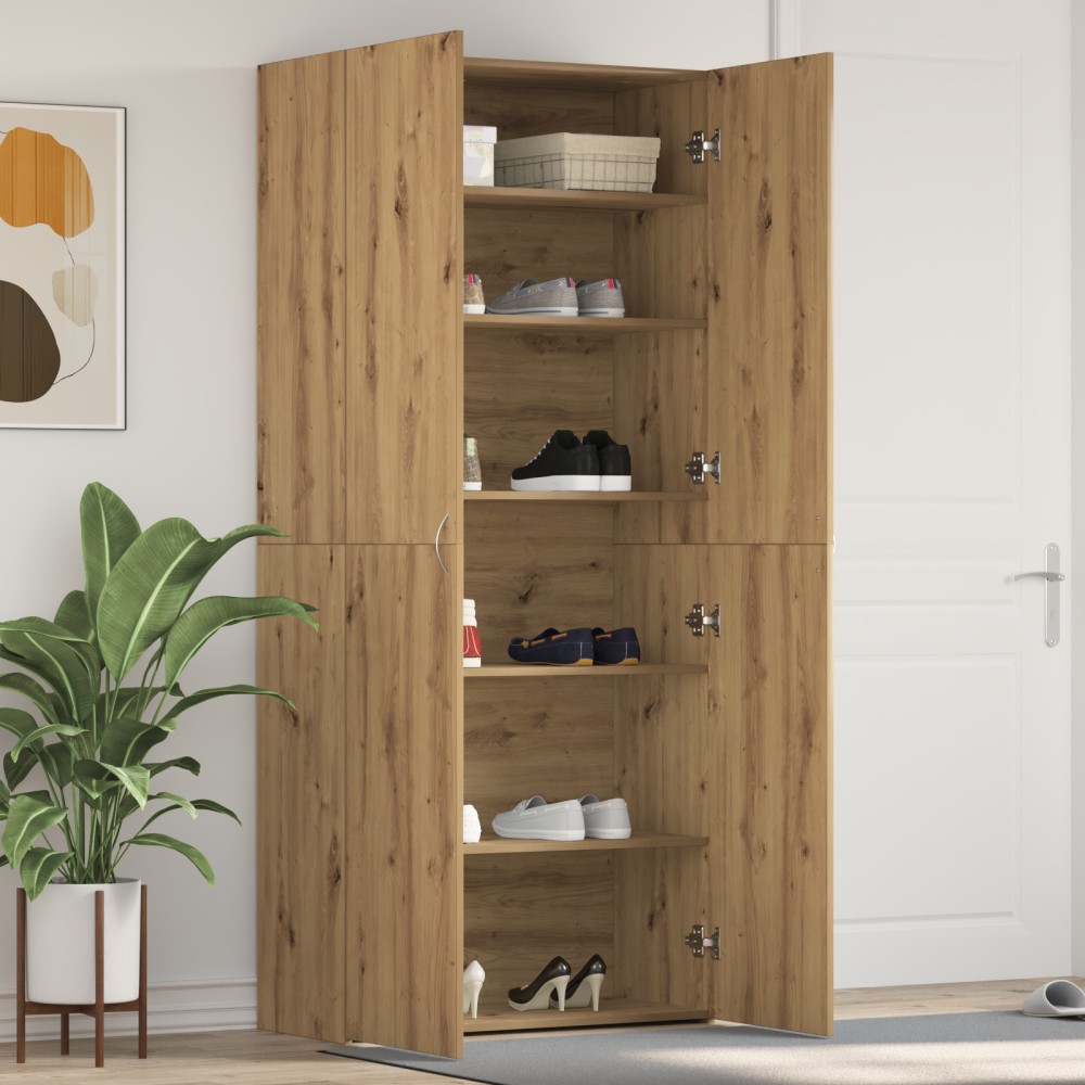 vidaXL Ντουλάπι Παπουτσιών Artisan Oak 80x35,5x180cm Επεξεργασμένο Ξύλο